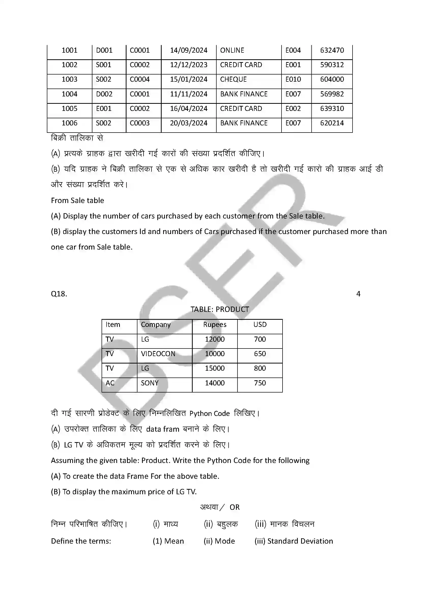 RBSE Class 12th 2025 Informatics Practices Sample Papers 12