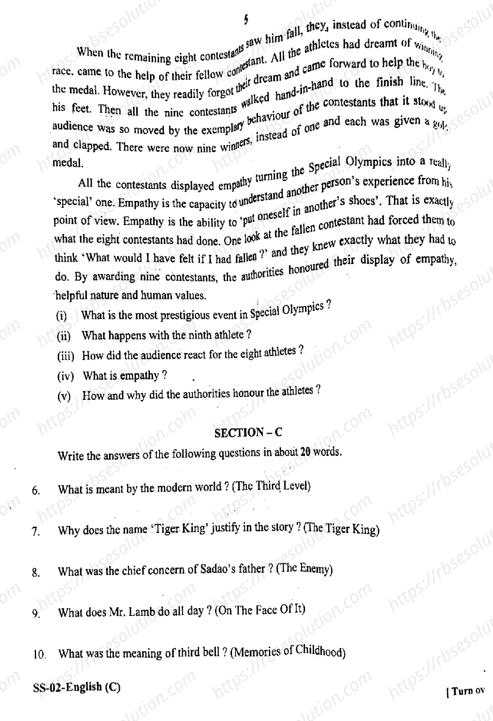 RBSE Class 12th 2022 -SS-02-2022 Previous Year Papers 4