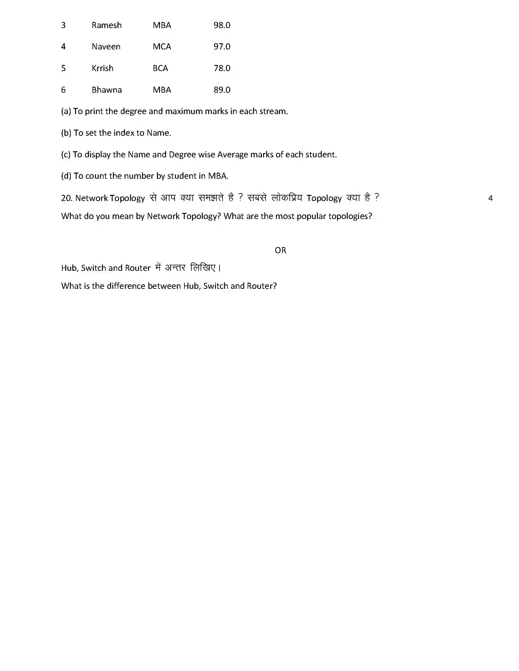 RBSE Class 12th 2022 Information Practices Model Papers Sample Paper 8