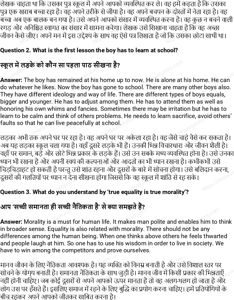RBSE Class 11th अंग्रेज़ी On the Conduct of Life-(Essays) Solutions 7