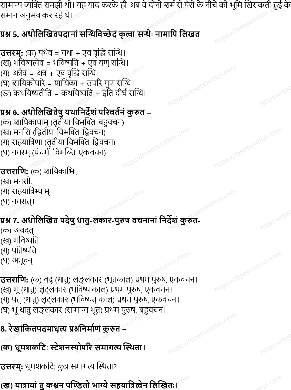 RBSE Class 9th संस्कृत दम्भ-ज्वरः Solutions 4