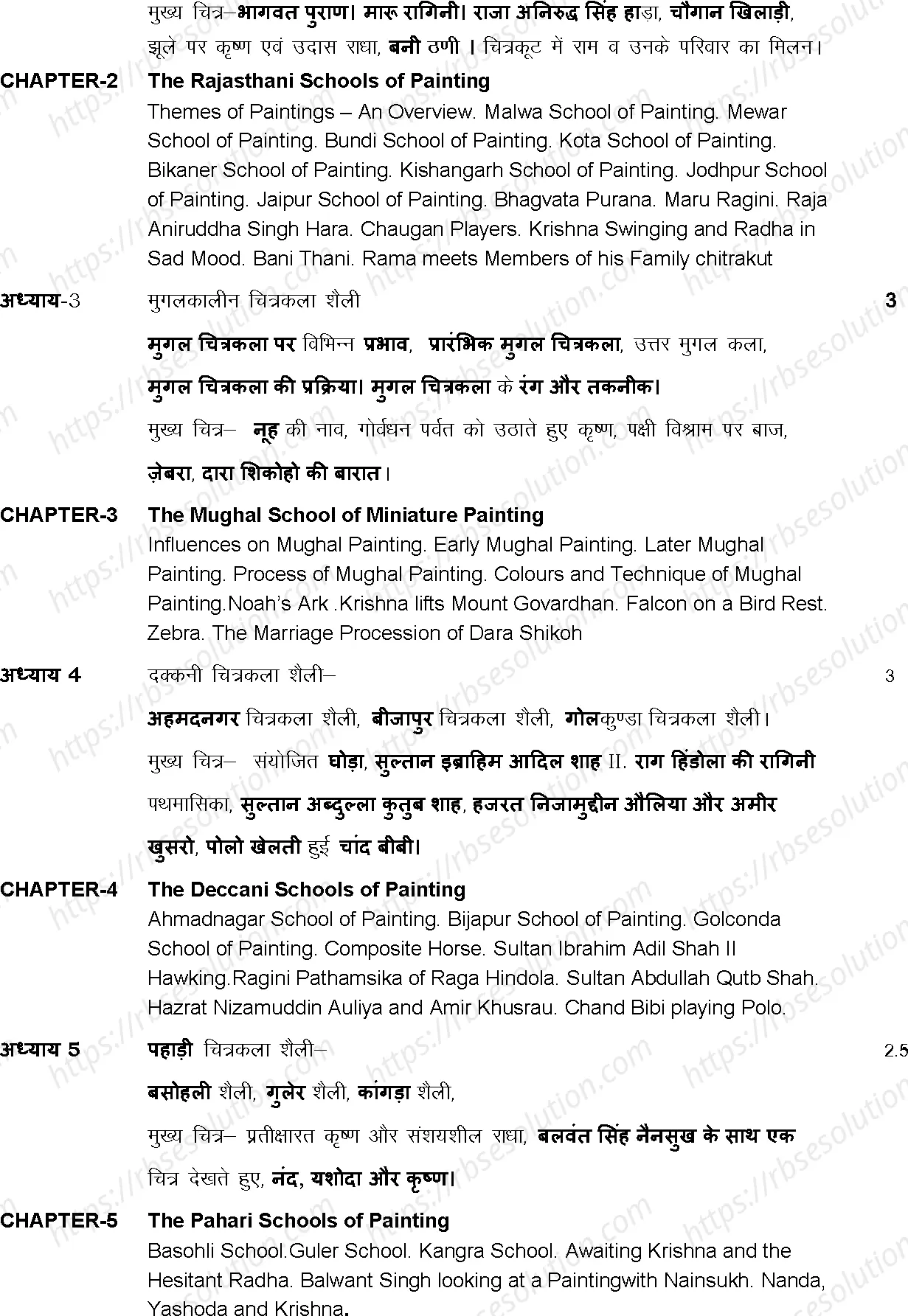 RBSE Class 12th 2024 Drawing Syllabus 1